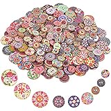【El paquete incluye】 Recibirás 300 botones retro con 3 tamaños diferentes y patrones aleatorios. Cada tamaño es 100, tienen diferentes colores y patrones de dibujo, es perfecto para manualidades, álbumes de recortes, costura, adornos, decorativos.