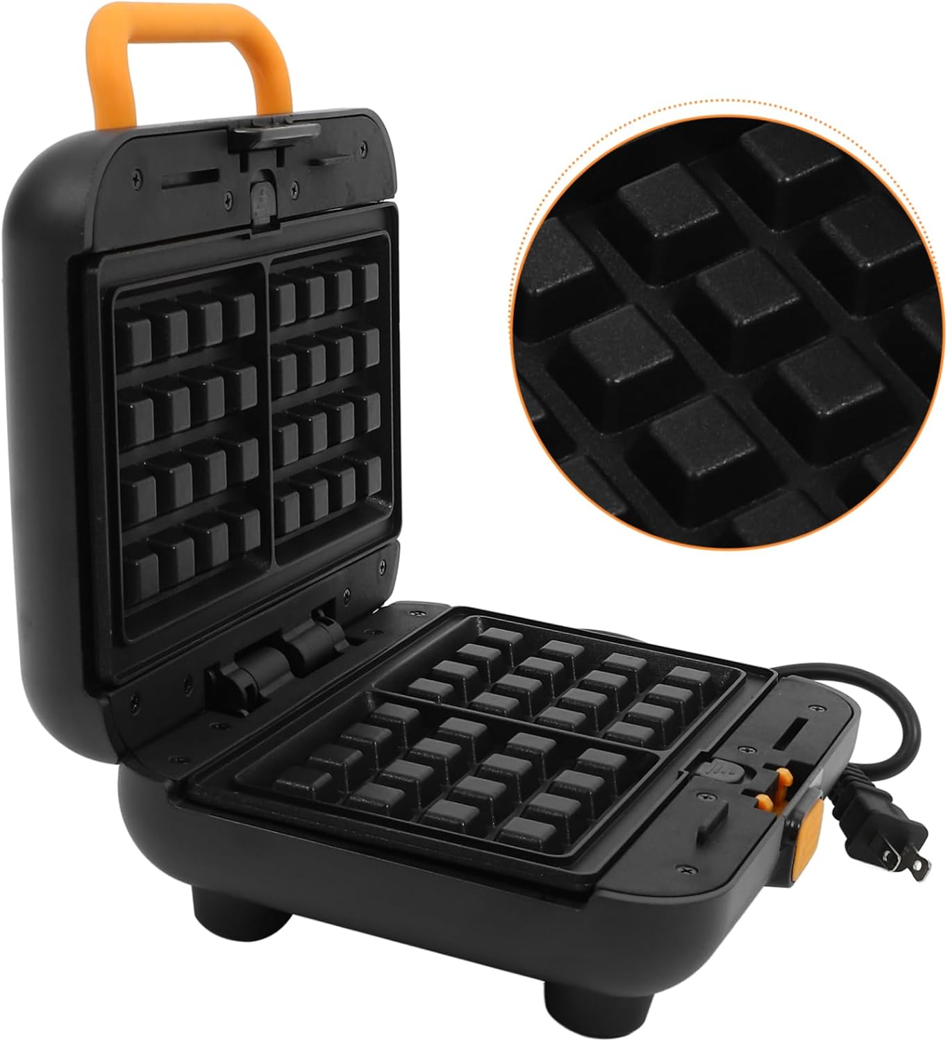 1set Mini Waffle Maker Machine for Household Breakfast Compact Electric Waffle Maker Non-stick Plates for Sandwiches and Easy Storage for Kitchen Dorm Use