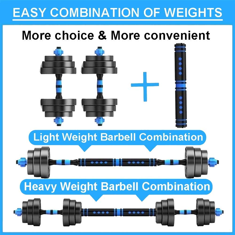 Hantelset Verstellbare Hanteln Langhantelset für Männer 2 in 1 10/20/30/40KG Heben von Hanteln Gewichte für das Körpertraining Home Gym Home Schwere Hanteln Kostenlose Gewichtsan