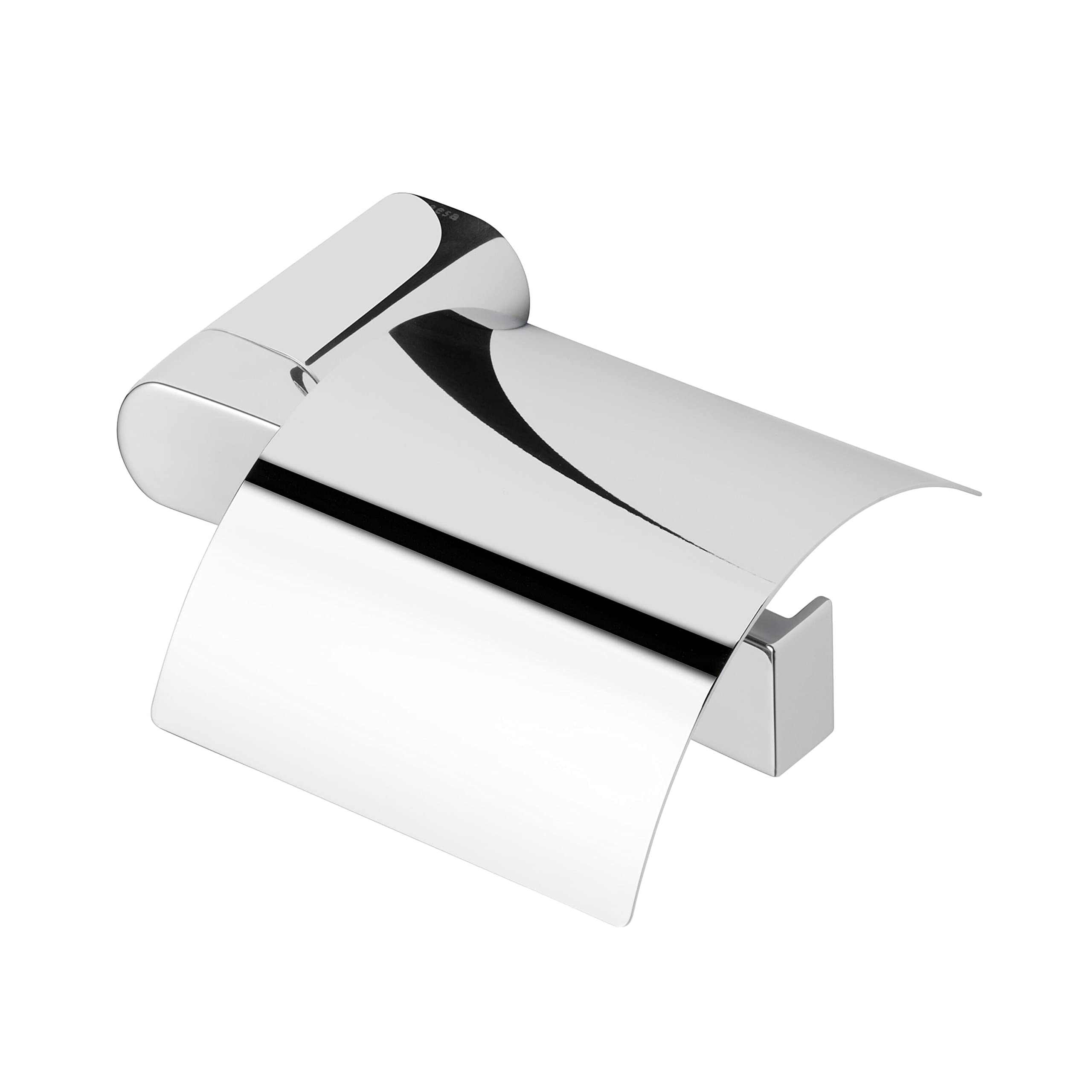 Geesa Wynk Toilettenpapierhalter mit Deckel, Toilettenrollenhalter Ausführung Rechts, Farbe: Chrom, 174 x 50 x 133 mm