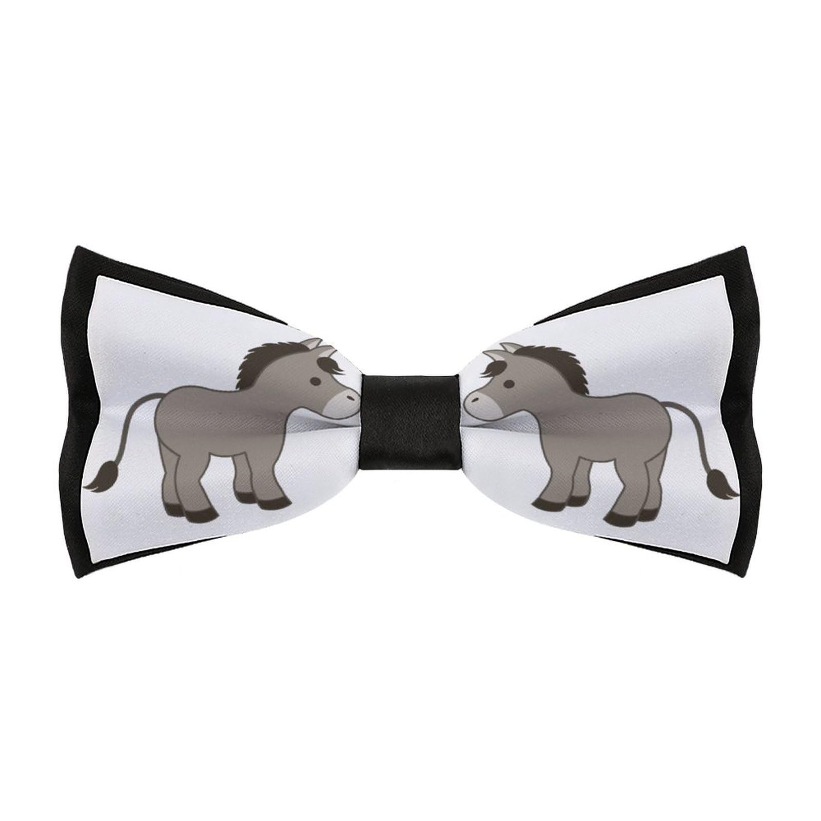Lyfthologen Men's Pre-Tied Bow Tie,Cute Donkey Bow Tie, Adjustable Neck Bowtie for Parties
