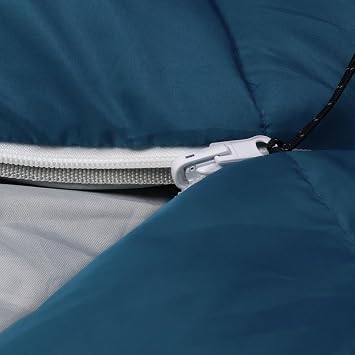 Thermotuff Wearable Sleeping Bag with Dual Hoodie, Long Sleeves, Pockets & Adjustable Drawstring - Ideal for Camping, Cold Weather Hiking, and Stadium Sak Blanket (Blue L-XXL)