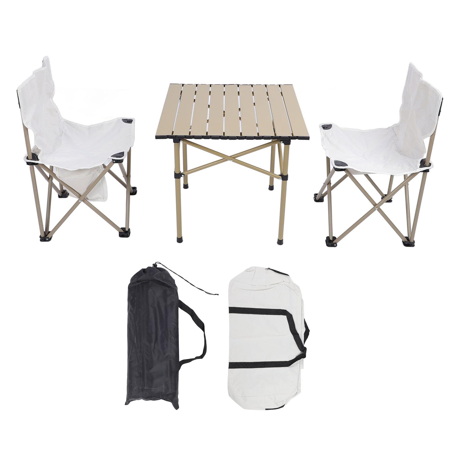 Leichtes, tragbares Outdoor-Klapptisch und Stühle-Set, Aluminiumlegierung, Campingausrüstung für Picknick, Heckklappe, Roadtrips – kompakt und Design, einfach zu tragen