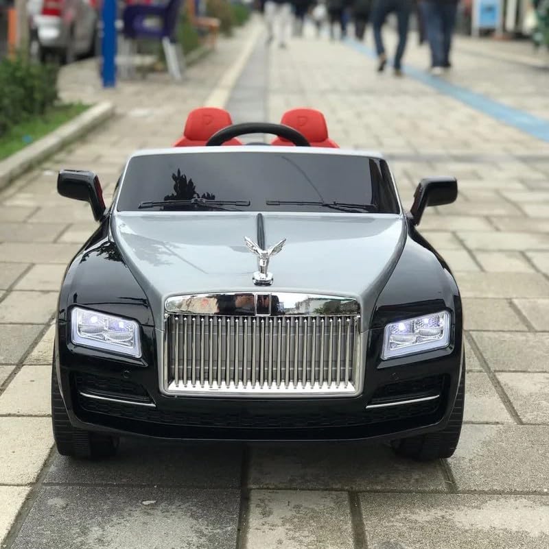 Image of Kawaii Kids AMR GT Battery Operated Sports Car for Kids with Music & Light for 1 to 5 Years Kids | Manual Plus Remote Control | 12V Battery (Rolls Royce, Black)