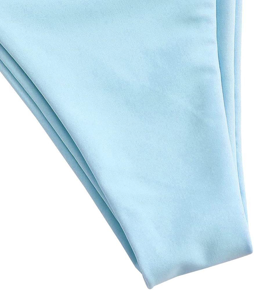 ZAFUL Women's Spaghetti Strap Cutout Keyhole Ruched Tie Cami Bikini Set Swimsuit: Clothing