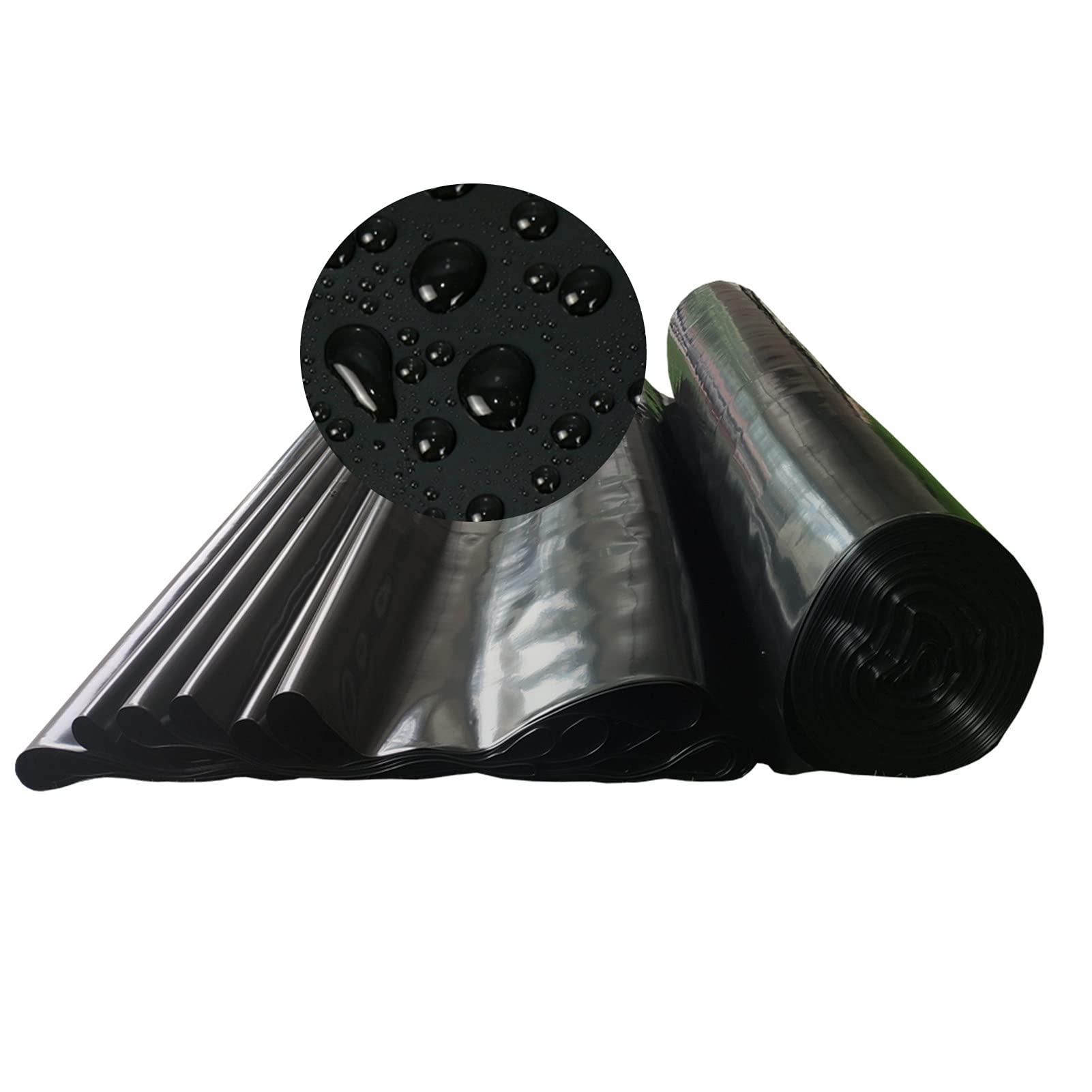 Revestimiento de estanque de alta calidad de 0,5 mm para peces y plantas, resistente a los rayos UV y a la intemperie, membrana negra duradera, accesorios de jardín y estanque (10 x 10 m)