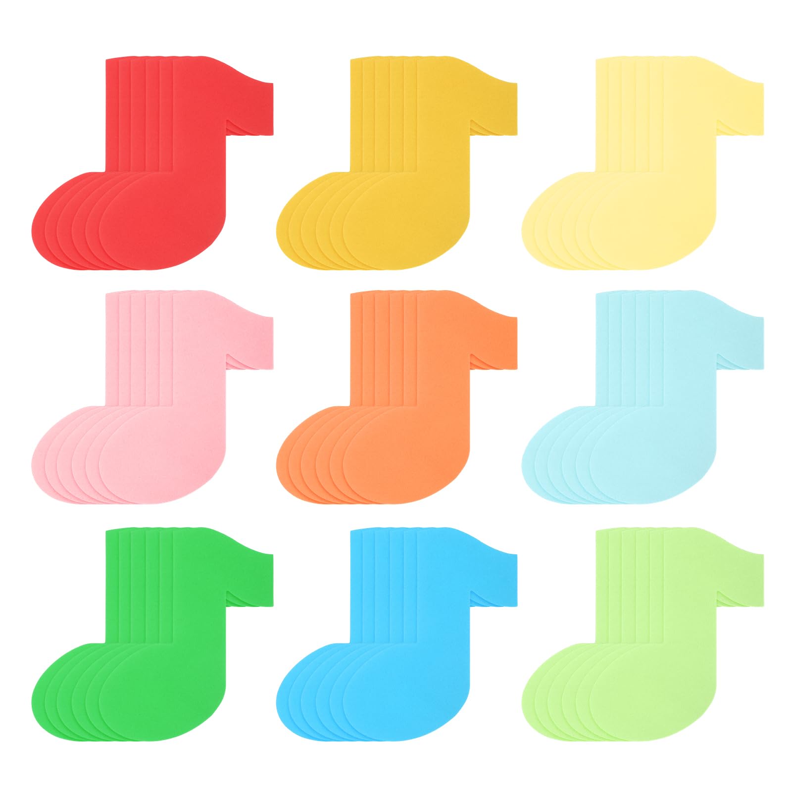sourcing map 54Pcs Note Cutouts, Note Shaped Decorative Cut-Outs Die Cut Paper Decorations for Classroom DIY Crafts Projects Party Supplies Wall Decor Bulletin Board Decoration