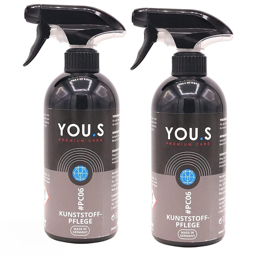 YOU.S Premium Care Kunststoffpflege Reiniger Innen Außen und Motorraum - 2x 500 ml