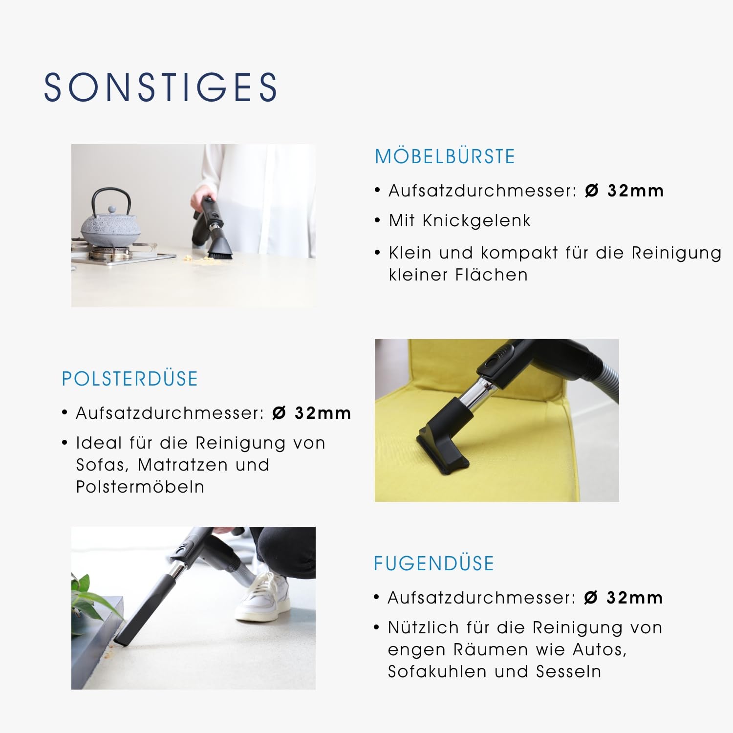 vacuplanet Bausatz 5 Hartbodendüse für Zentralstaubsauger Durchmesser ø32mm