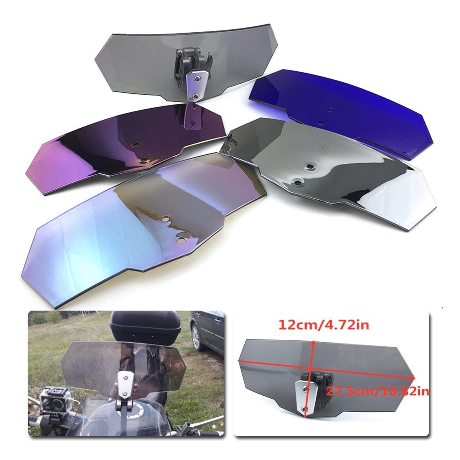 Windscherm Deflector Voor Kawasaki Universele Verhoogende Voorruit Motorfiets Verhoogde Voorruit Lange Voorruit Decoratieve Onderdelen Voorruit (Kleur : Smoke