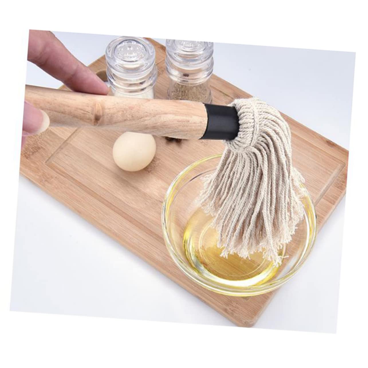 2 Pièces Brosse à Viande Barbecue Brosse de Nettoyage pour Barbecue Pinceau Sauce Barbecue pinceaux Cuisine bac Potager Brosse en Fil de Coton Pinceau à badigeonner en Bois