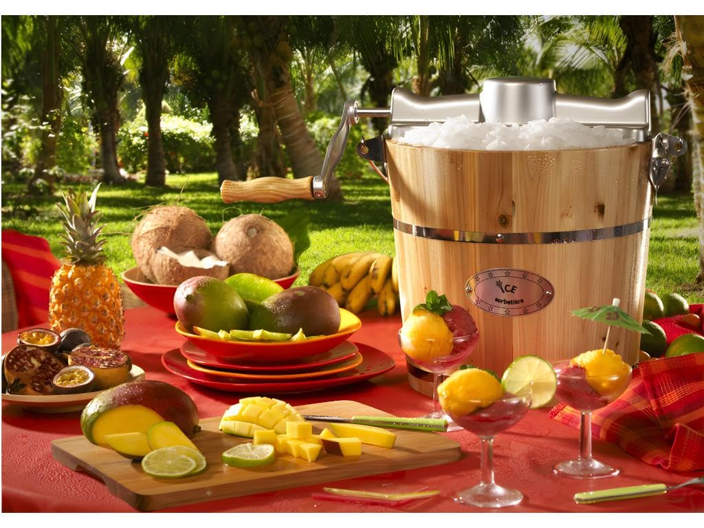 Vente-unique - Sorbetiére électrique GIVRETO en bois 3.5 L