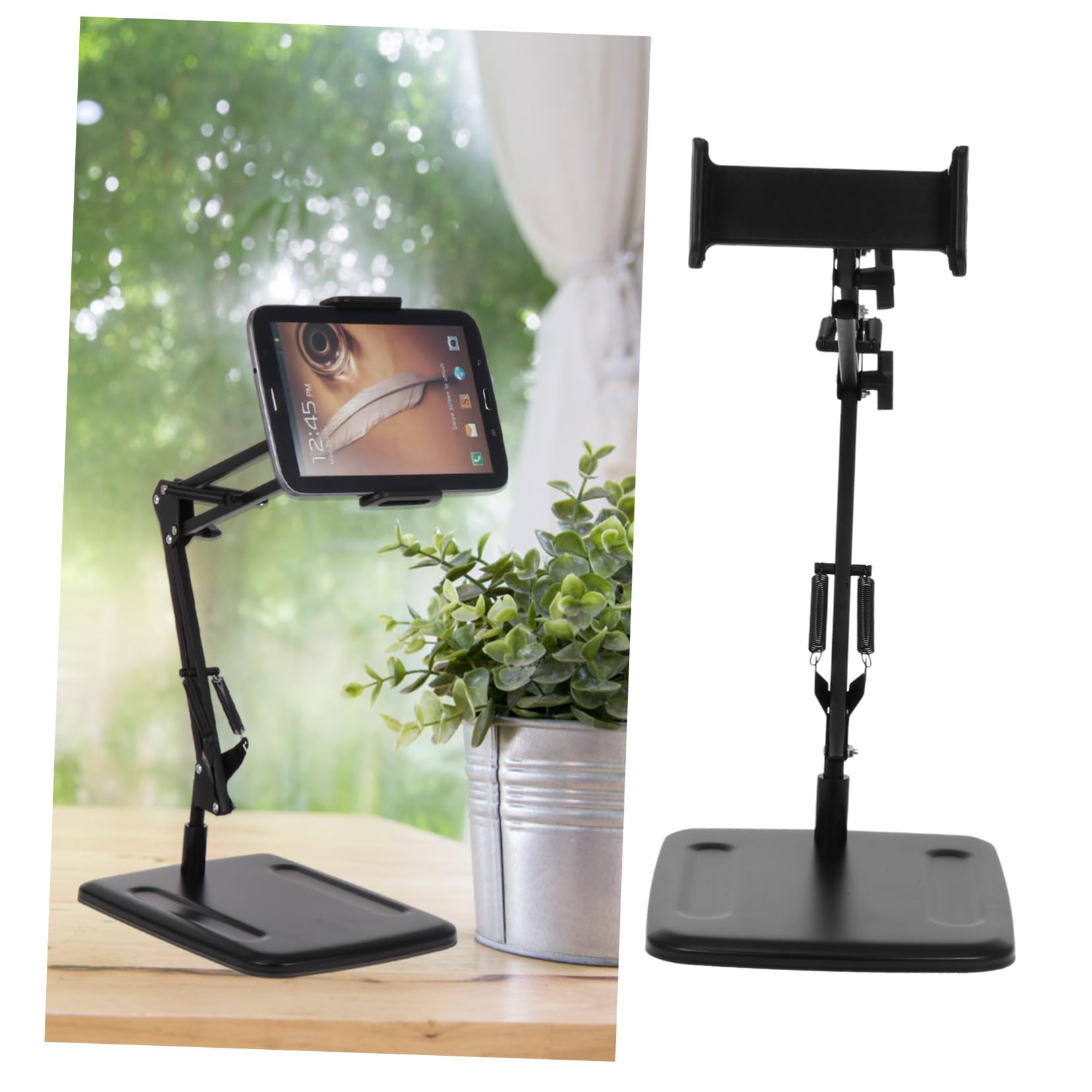 Supporto Per Cellulare e Tablet Treppiede Da Tavolo Per Videochiamate e Streaming Design e Compatibile Con Smartphone e Tablet Nero