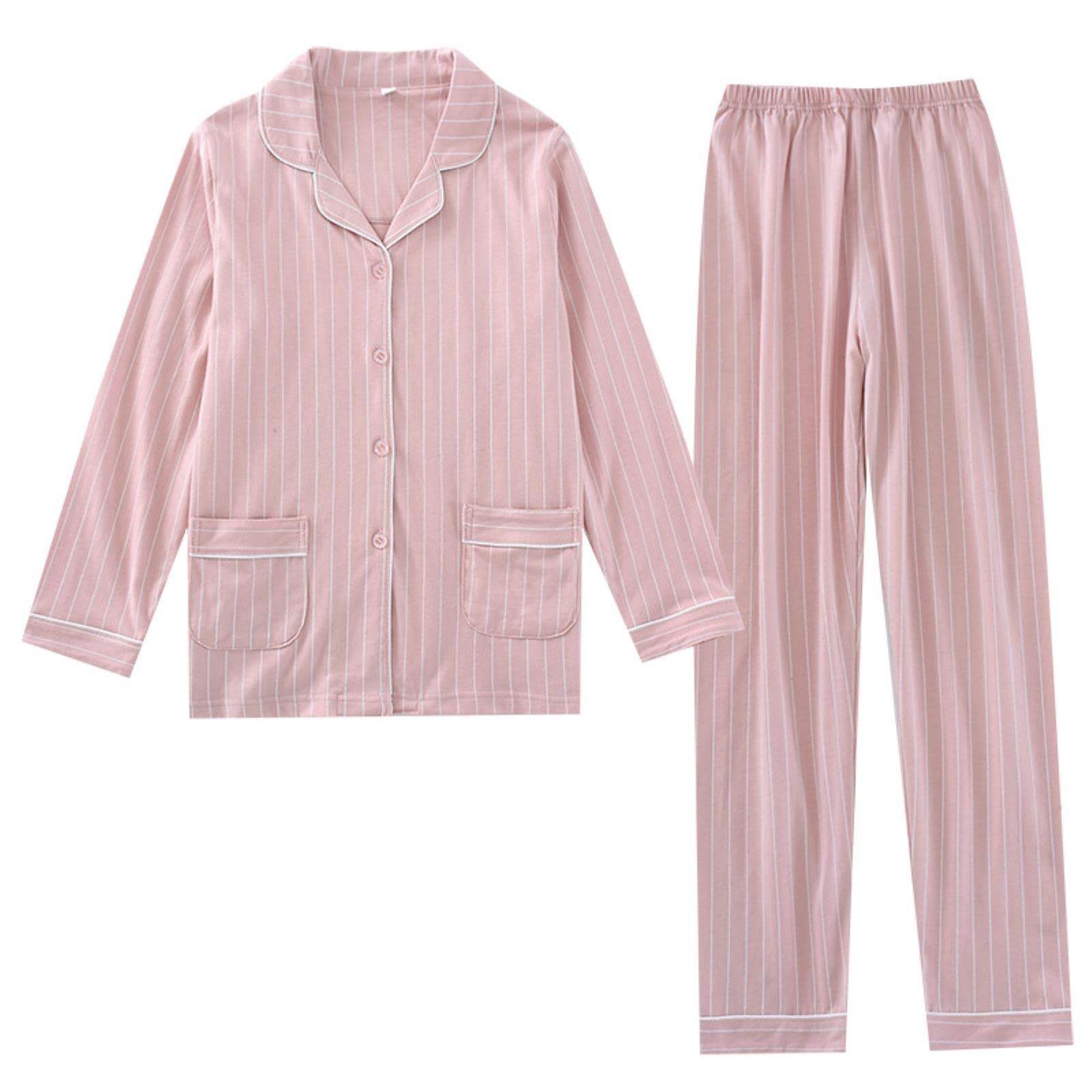 Pigiama Pigiama di Cotone Set per Autunno E Inverno Manica Lunga Pantaloni Lunghi Pigiami A Strisce per Donna E Uomo Abito da Casa
