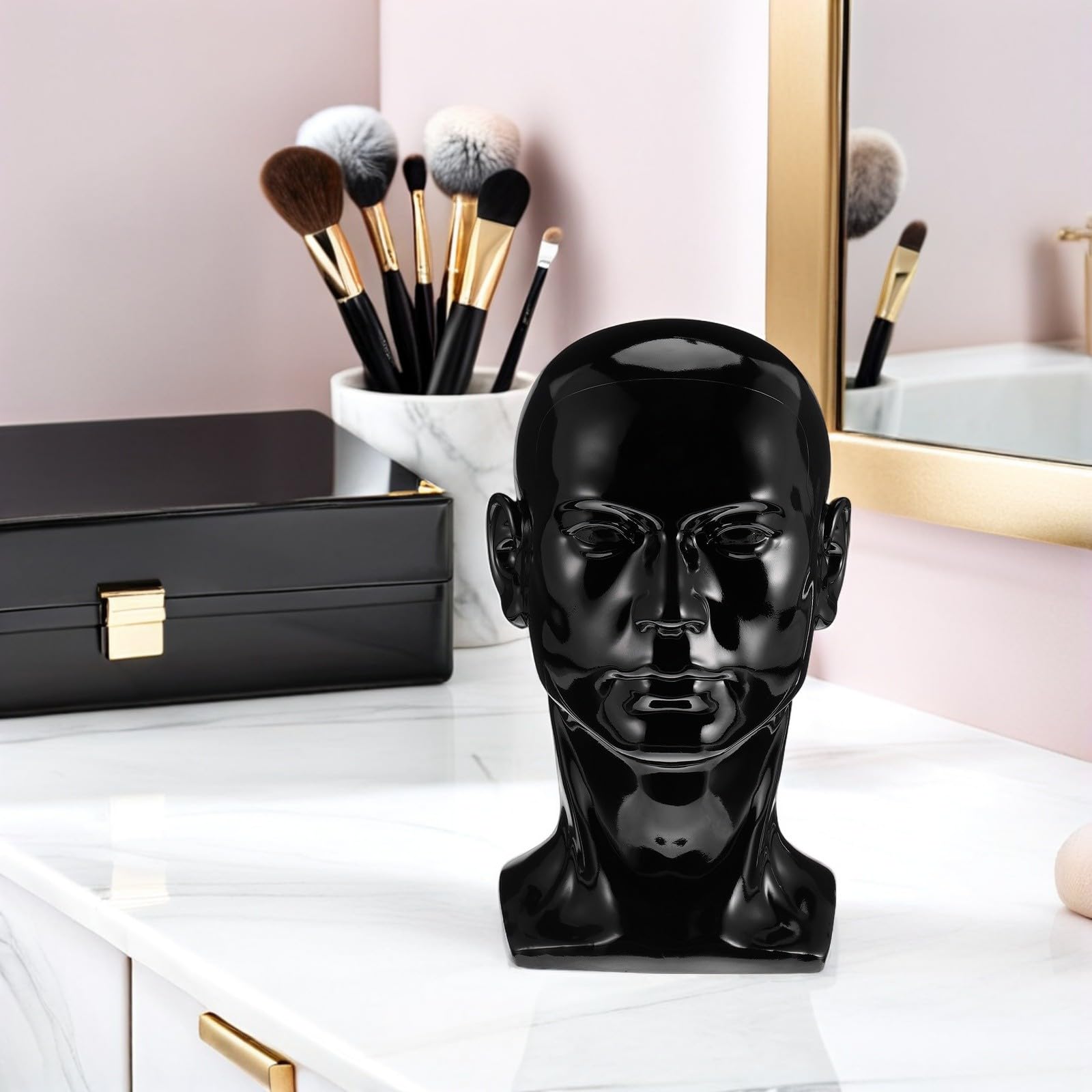 VICASKY Perücken-kopf aus Pvc für Haarstyling-übungen Hutständer und Make-up-schulungen Realistisches Design mit Kopfumfang