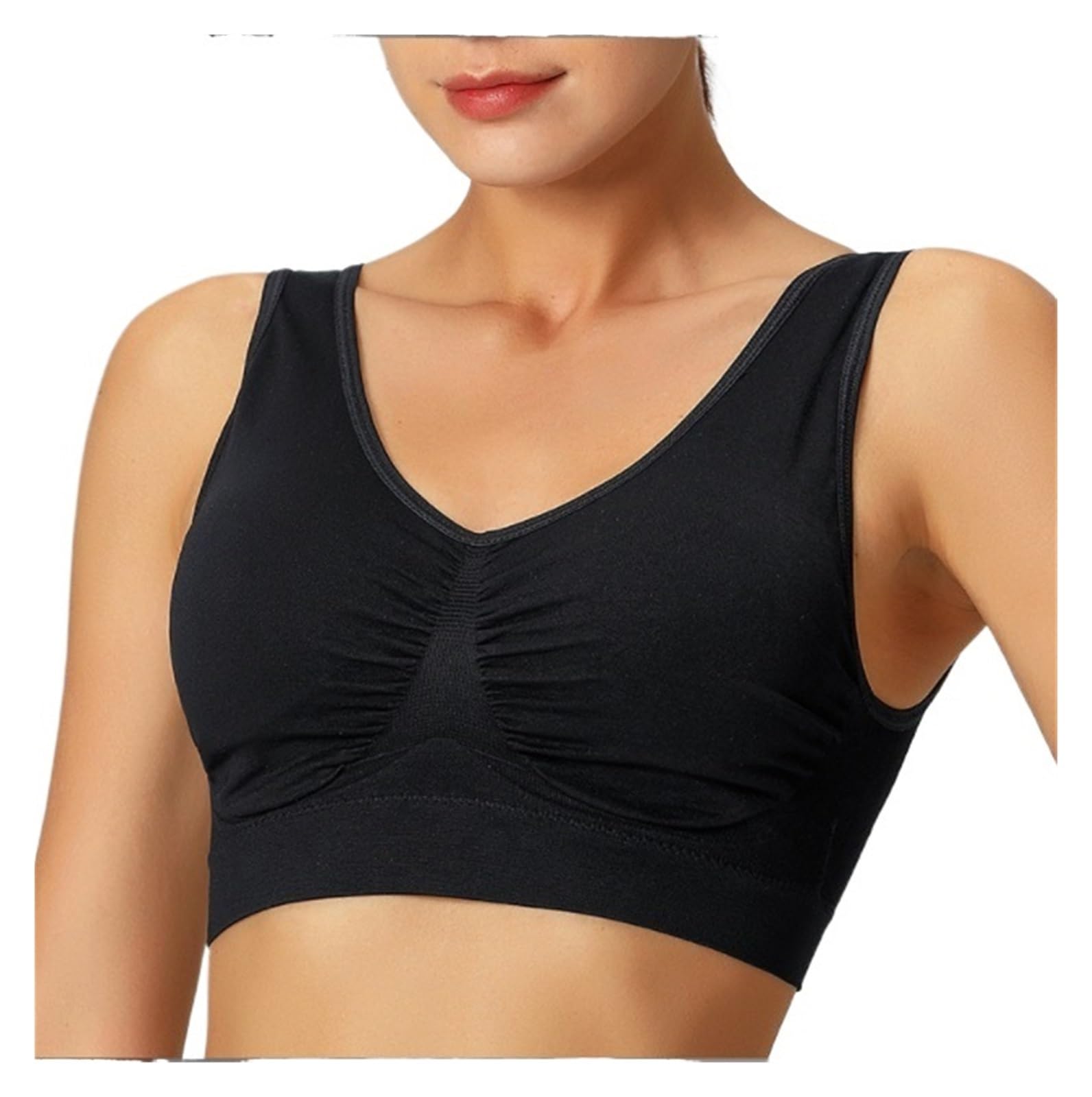 Reggiseno Sportivo Donna Reggiseno Sportivo Da Donna Fitness Corsa Yoga Reggiseno Elasticizzato Traspirante E Confortevole Senza Cuciture Comfort Reggiseno Sportivo(Black,Large)