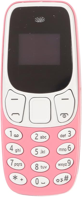 DAUZ Smallest Phone, Mini Cell Phone GSM 380mah Battery for Adults Pink