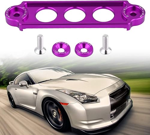 Miniatura 9 de Soporte de sujeción de batería, soporte de sujeción anodizado para batería de carreras de automóviles para Honda CIVICCRX 1988-2000 (morado)