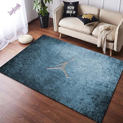 SHENGMEI Anti-Rutsch-Teppich, 3D-Druck, Basketball, Bedruckter Teppich, Schlafzimmerdekoration, Bettvorleger, Büro, Lounge, Teppich, Niedliche Bodenmatte, 120 X 160 cm, M176 Cover