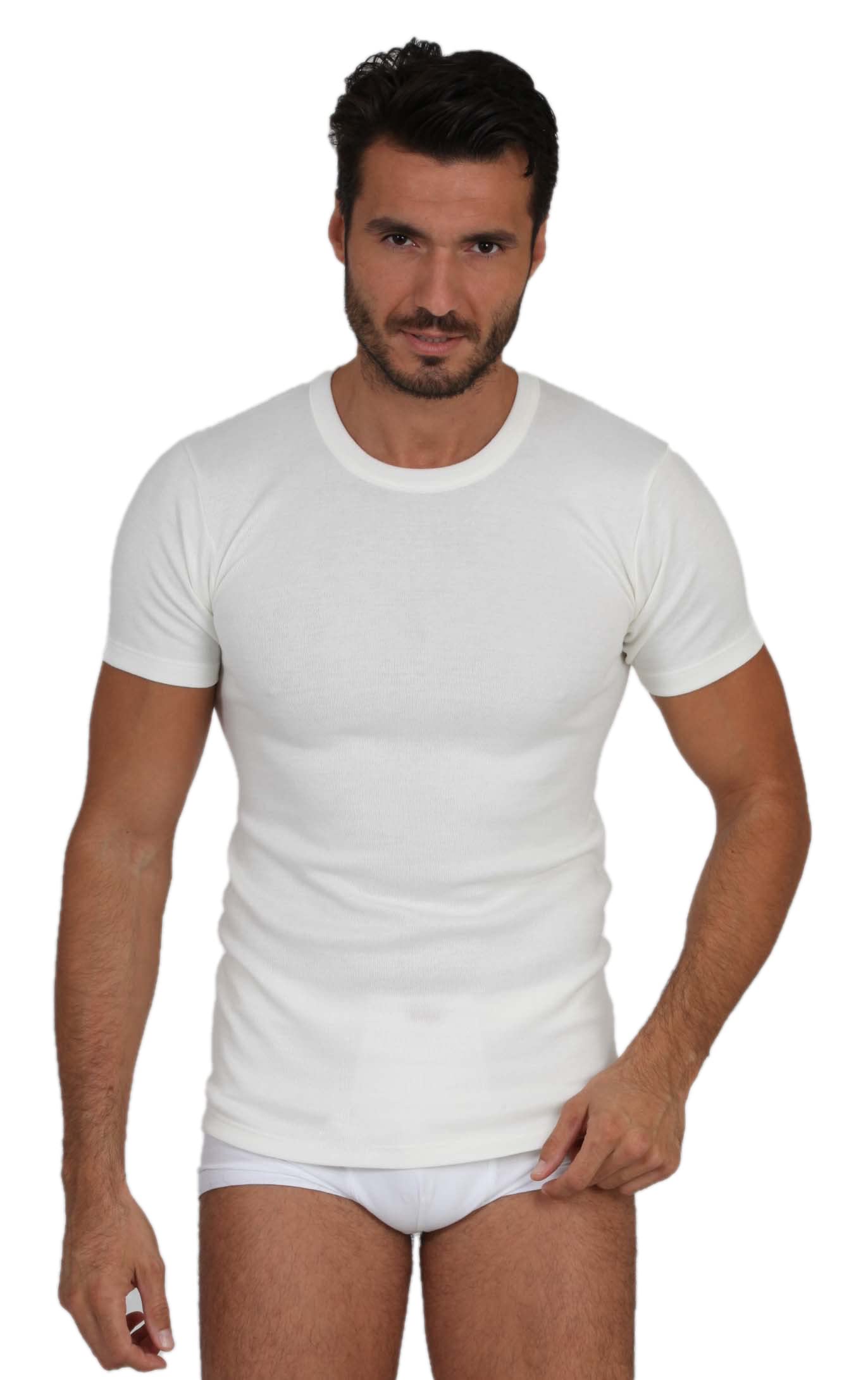 EGI Maglia Uomo in Morbida Pura Lana 100% con Manica Corta Girocollo