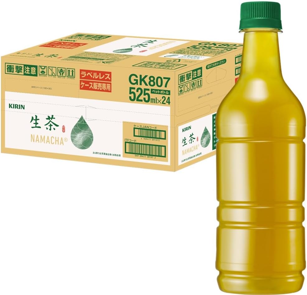 【Amazon.co.jp限定】キリン 生茶 お茶 ペットボトル 525ml 24本 ラベルレス 緑茶