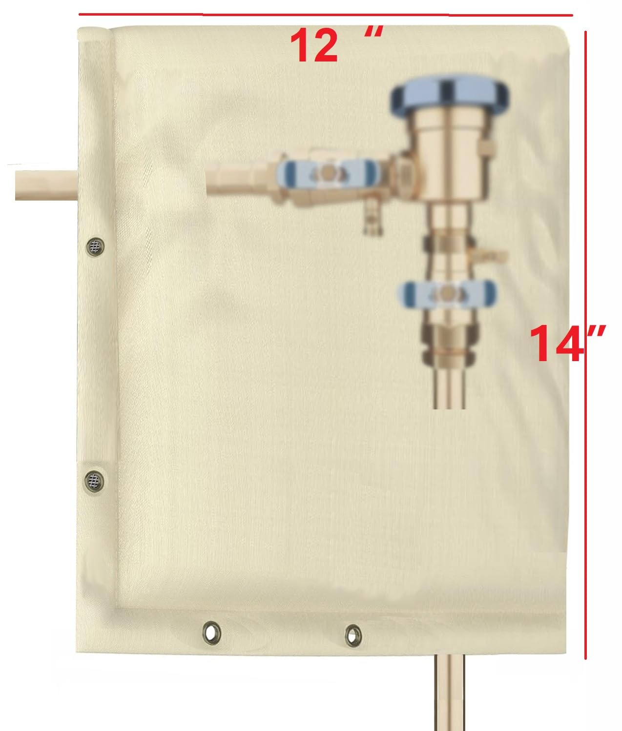 Side Opening Backflow Preventer Cover, Pipe Insulation Cover For Irrigation Valve, Sprinkler Valve, Outdoor Water Pipe, Winter Freeze Protection & UV Resistance Backflow Covers, 16"W X 20"H, Beige - View #11