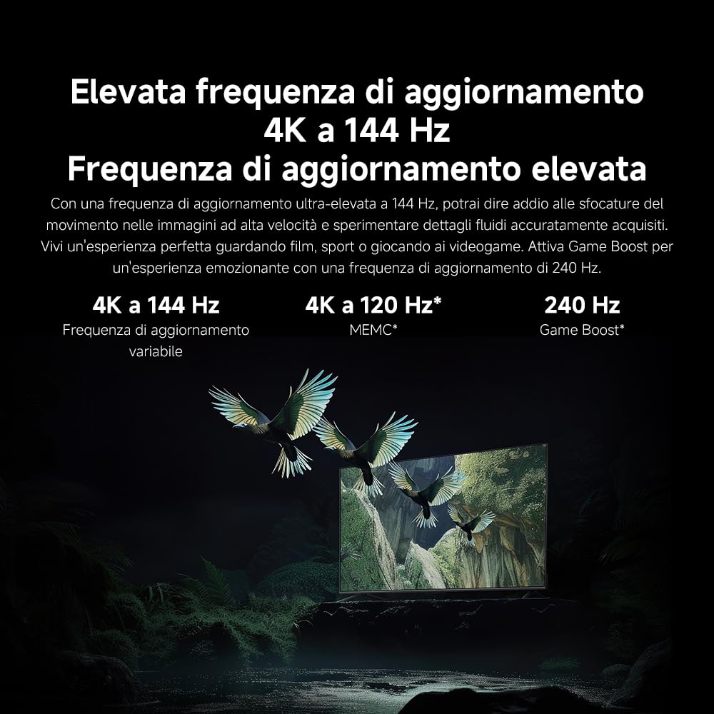XIAOMI TV S Mini LED 55, QLED, 55 inch, Dolby Vision, Atmos144Hz, 1200 nits