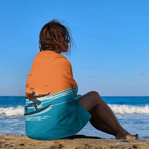 Miniatura 4 de Surfers and Tropical Islands - Toalla de playa a prueba de arena, toallas de camping de secado rápido para adultos, 30 x 50 pulgadas