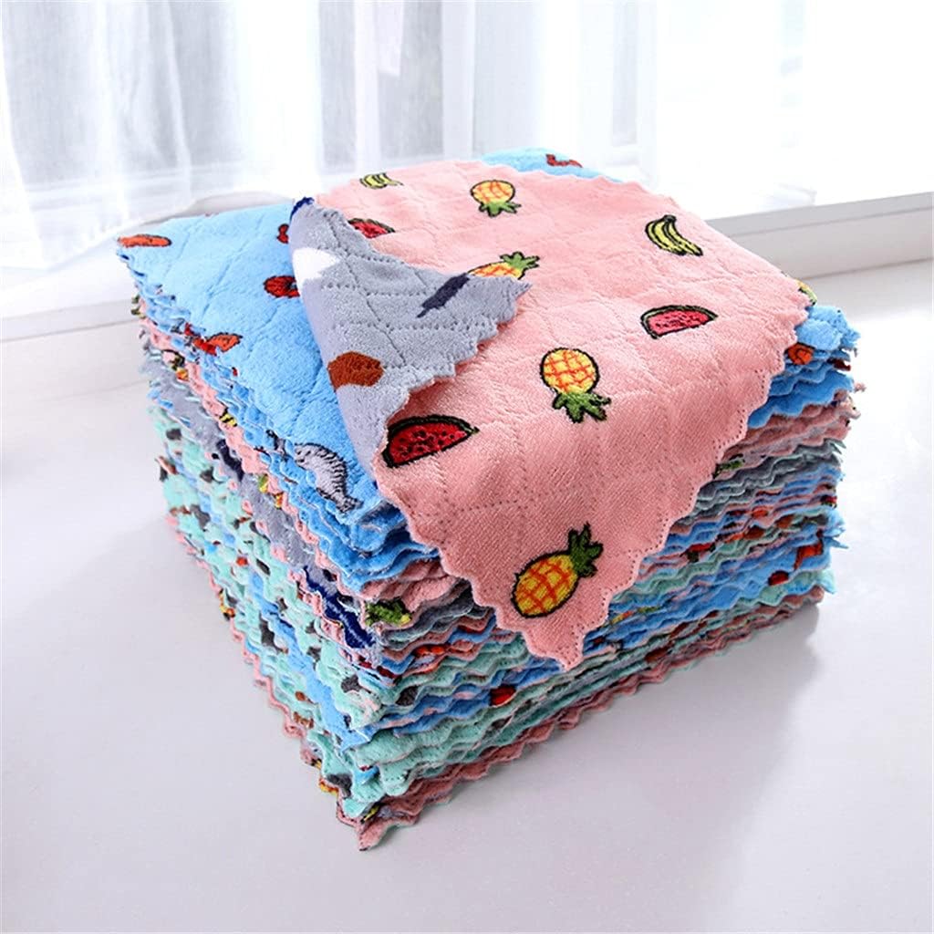 5/10pcs Household Fiber Kitchen Towel Absorbent Thickened Cleaning Cloth Wipe Countertop Kitchen Towel 27 * 16cm(27 * 16CM-10PCS)