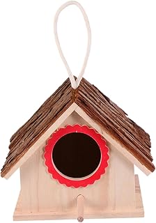 Artibetter Wooden Bird Nest Bird Breeding Box Decorative Bird Houses Bird Hideaway from Predators Wooden Bird Box Hanging Birdhouse Birds House Birds Nest for Decoration Bird House Craft Set