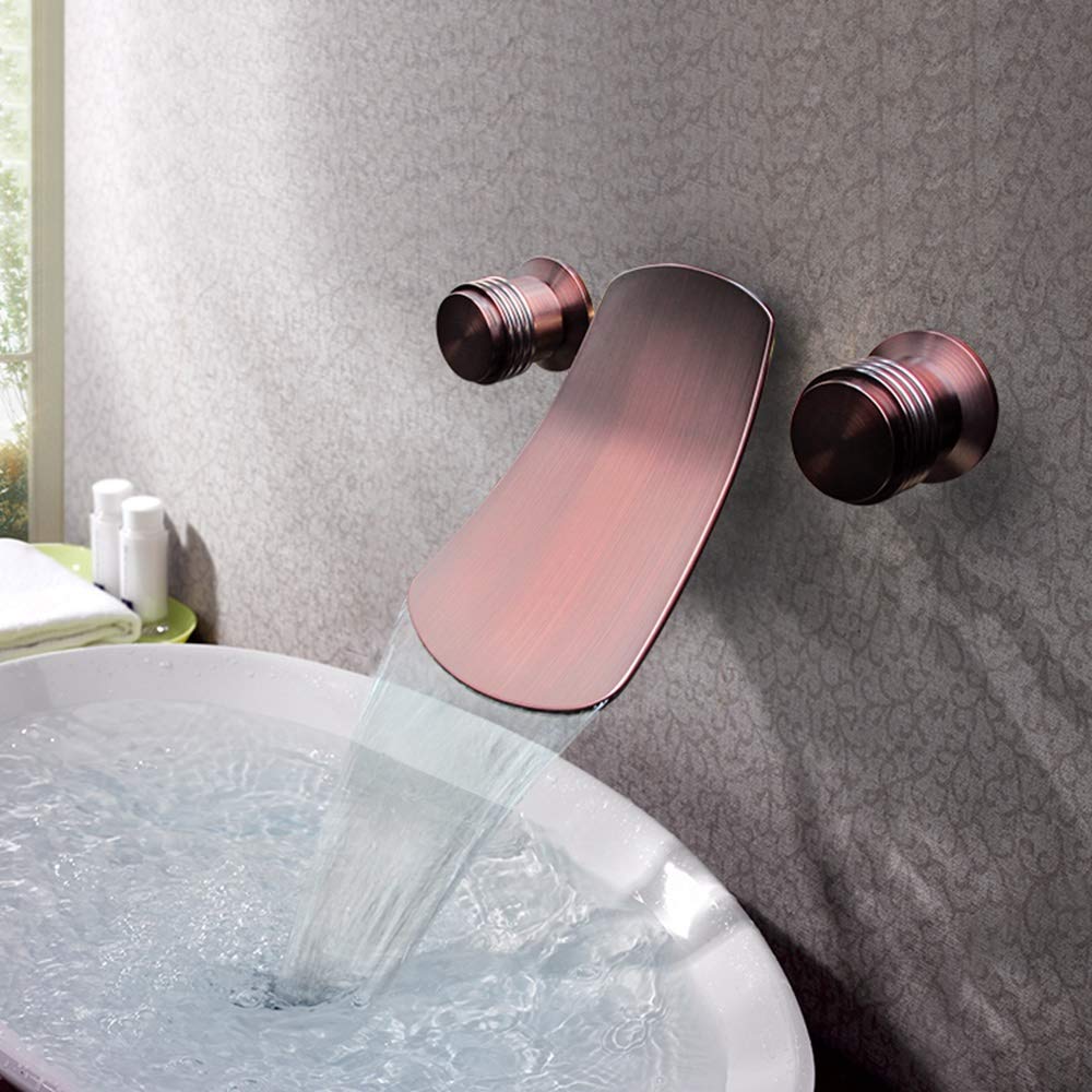 Grifo de lavabo de cascada empotrado con doble interruptor de mezcla fría y caliente para hotel 8