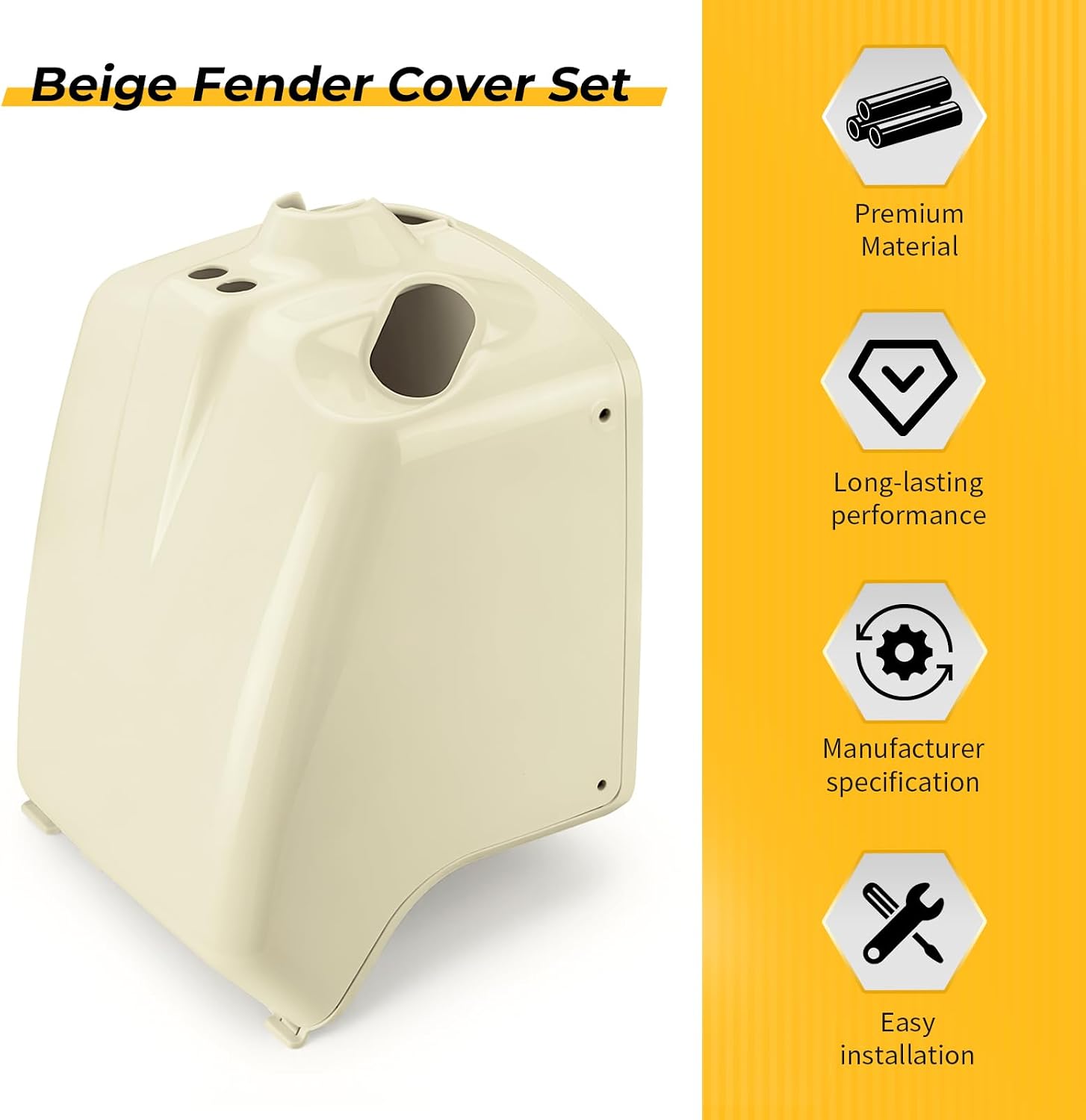 M MATI Beige Fender Cover Set for Honda R-uckus 50 NPS50 2003-2024 64300-GGA-A90ZC 81130-GEZ-010ZL