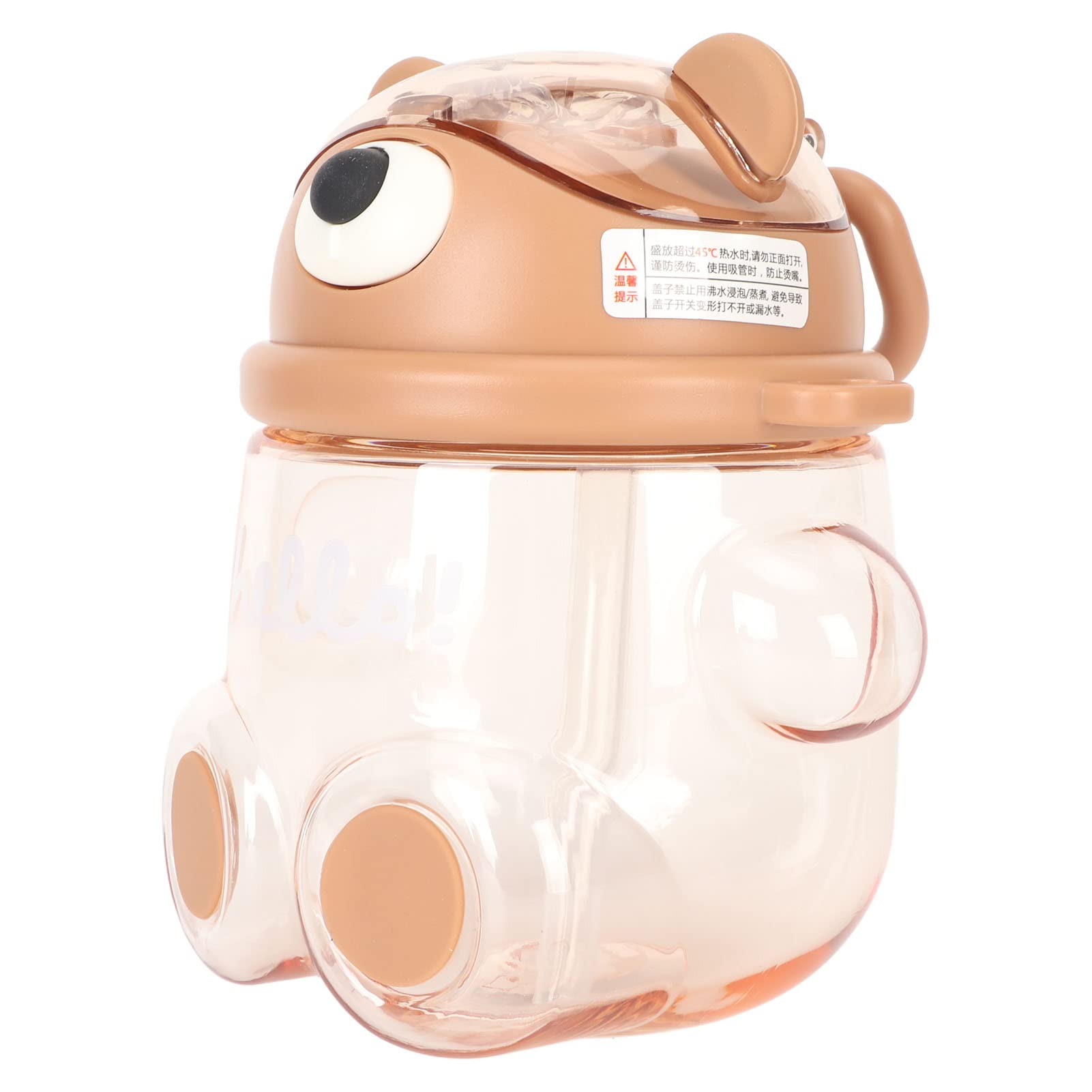 700ml Cute Bear Water Bottle Cartoon Safe Practical Cute Bear Water Bottle for Shopping for Girls Sports (Coffee)