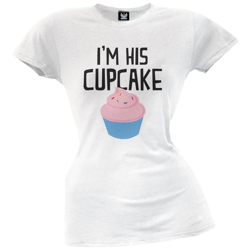 Old Glory Valentine's Day - I'm His Cupcake Juniors Matching Couples T-Shirt