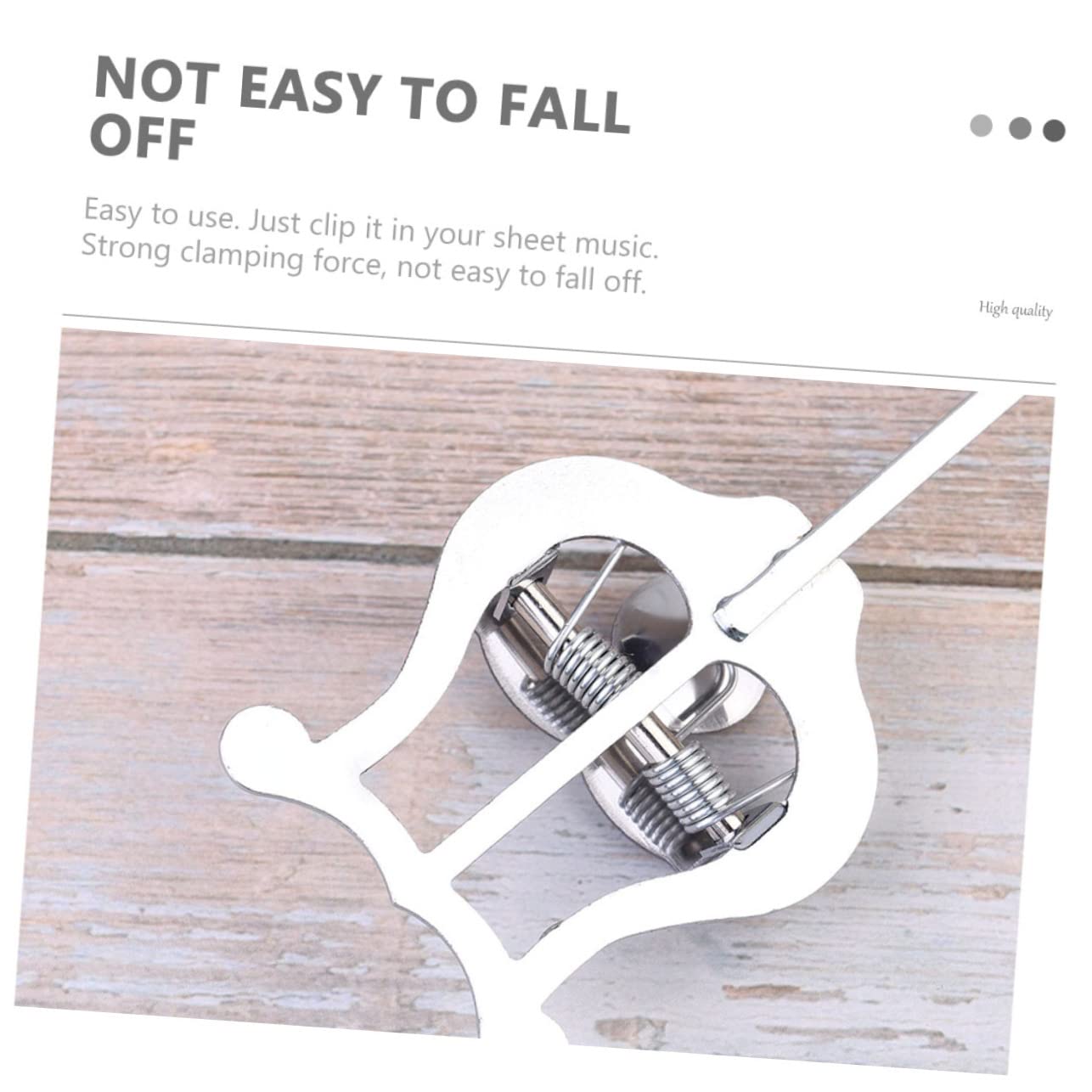 HEMOTON 2pcs Silver Trombone Sheet Music Holders Iron Music Clamps for Marching Band Music Holder