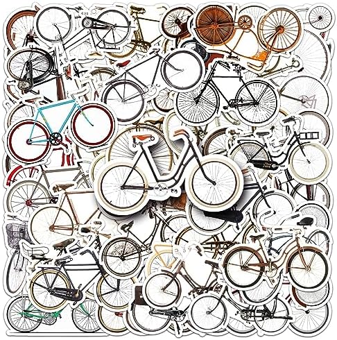 50 Pcs Bicycle Stickers Cute Aesthetic Cool Bike Sticker for Laptop Luggage Skateboard Scrapbook Cars Helmet Water Bottle Computer Phone Guitar,Vinyl Waterproof Funny Stickers for Teens Kids Adults image 5