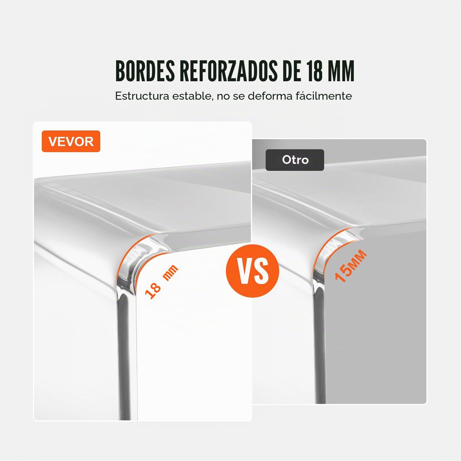 VEVOR Mesa Auxiliar en Forma de C Mesa de Centro Auxiliar para Sofá de Acrílico 2 PCS Mesita de Noche Carga Máxima 25 kg para Negocios al Alcance de Mano Salón Dormitorio, Transparente 415x305x460 mm