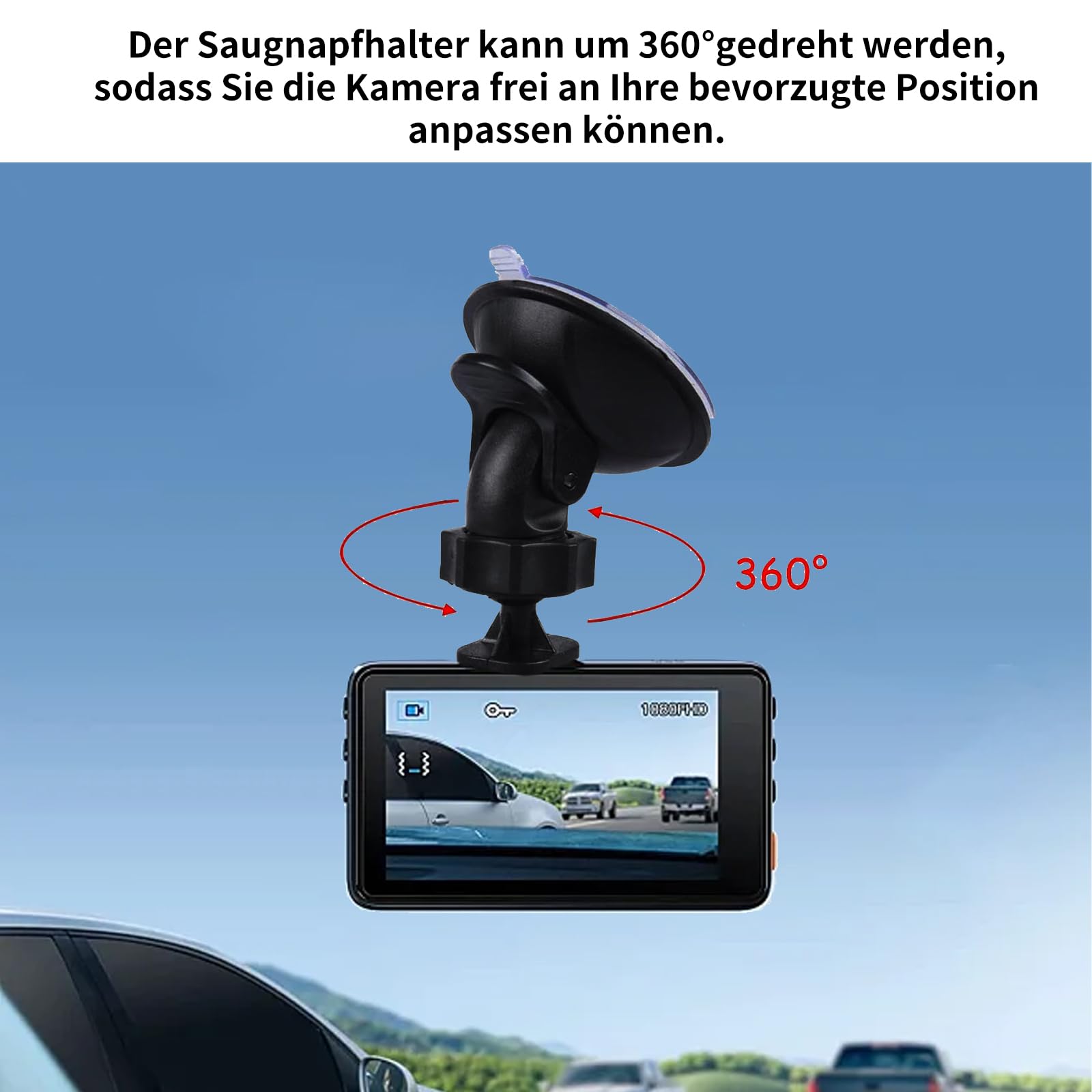 Tibapla Ventosa per Dash Cam con 6 Tipi di Adattatore, Supporto