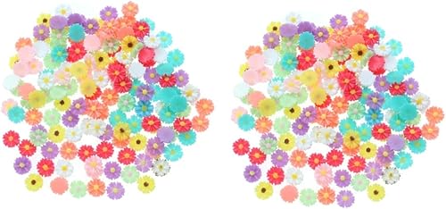 EXCEART 320 pcs Mixed Accessories DIY Cards Case Random Scrapbooking Phonecover Daisies Decor Sunflower Craft Small Hair Flatback Flowers Daisy