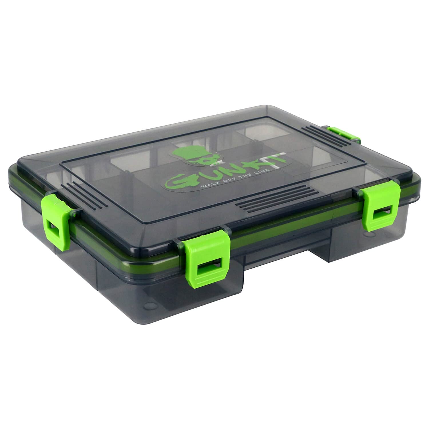 Scatola Da Pesca Impermeabile Gunki, Per Esche Artificiali, Colore Nero/verde, In Plastica Resistente