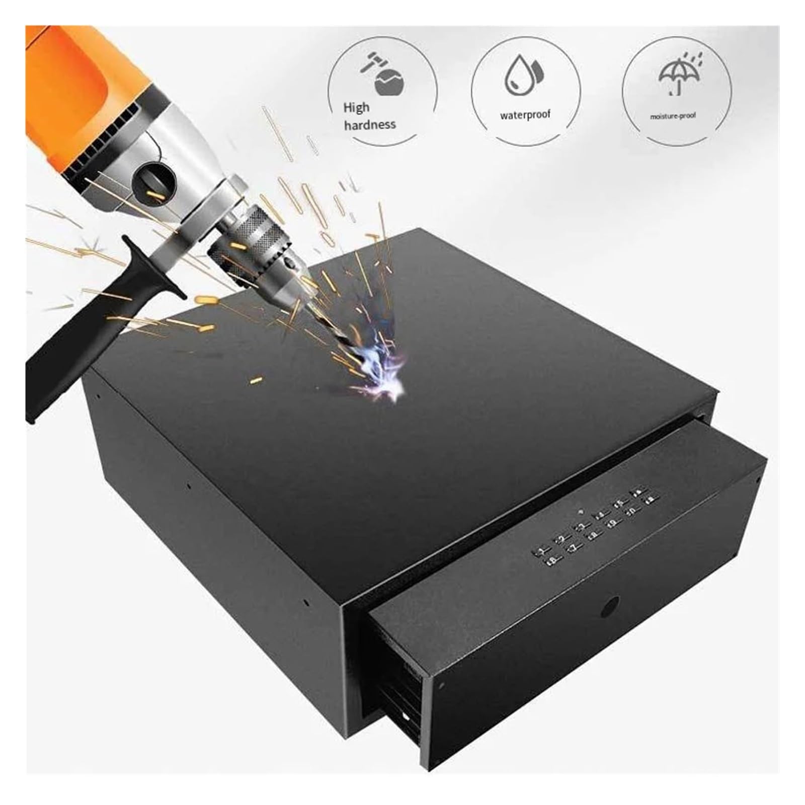Kleiner Safe, Eingebettete versteckte Schublade Safe Box Fingerabdruck Kleiderschrank Passwort Box for Home Hotel Wertsachen, Geld Schmuck Sammlung(480mm Password)