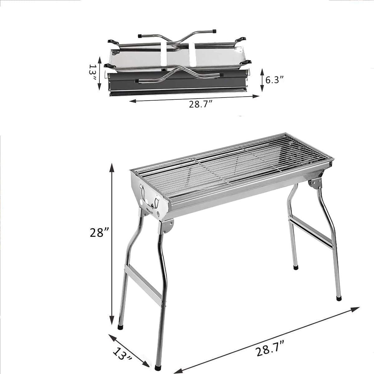 ITTA Barbecue a Carbone Portatile, Barbecue a Carbonella Barbecue Acciaio Inox Portatile Pieghevole, BBQ Carbonella Grande Barbecue Compatto a Carbone BBQ Campeggio per 5-10 Persone ITTA Barbecue a Carbone Portatile, Barbecue a Carbonella Barbecue Acciaio Inox Portatile Pieghevole, BBQ Carbonella Grande Barbecue Compatto a Carbone BBQ Campeggio per 5-10 Persone