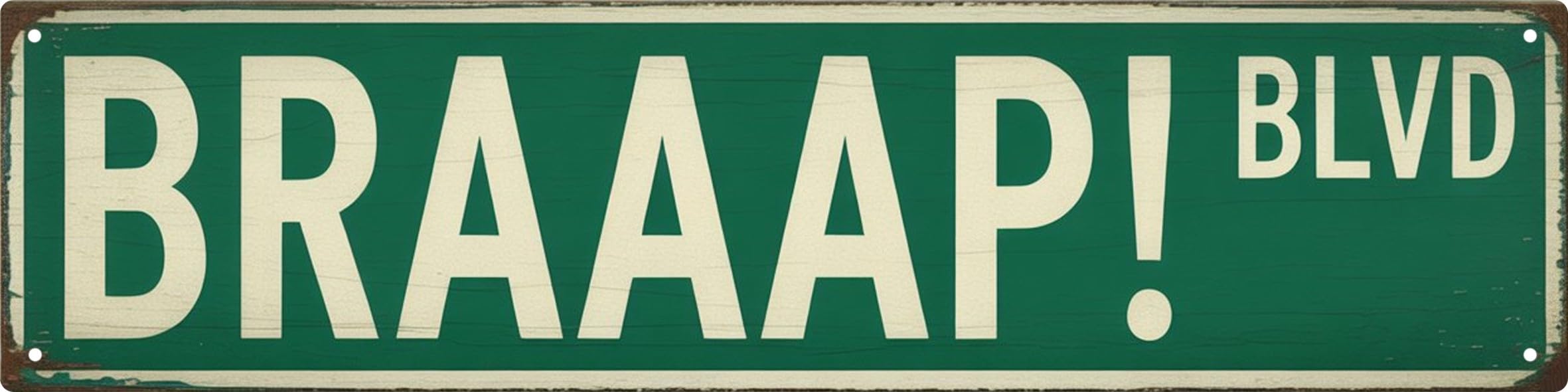 WSUPBPR Braaap Blvd Metal Sign 4x16in Motorcycle Plaque for Garage Wall Decor Biker Gift