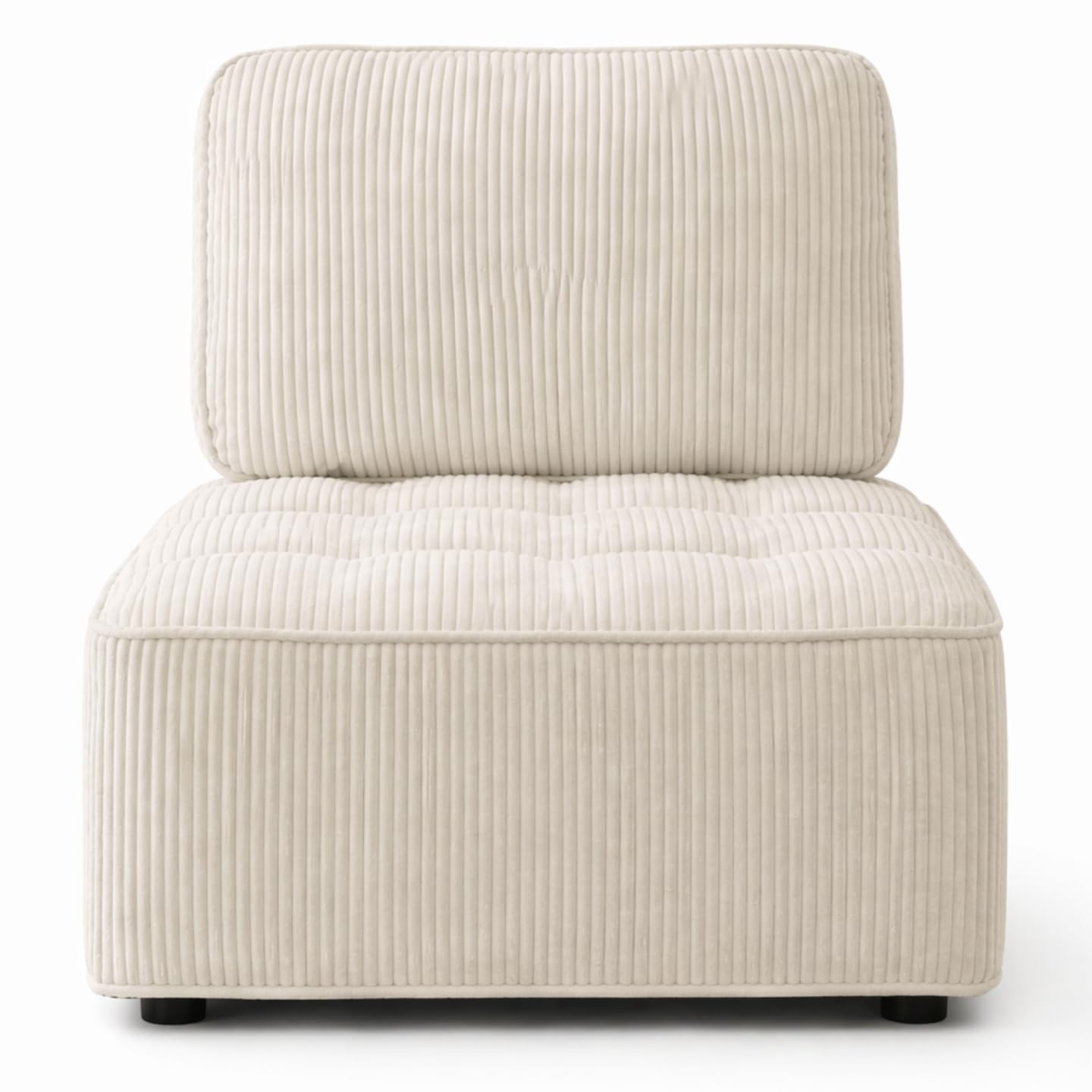 IDMarket - Módulo de sofá y sillón Alfie de pana, color beige