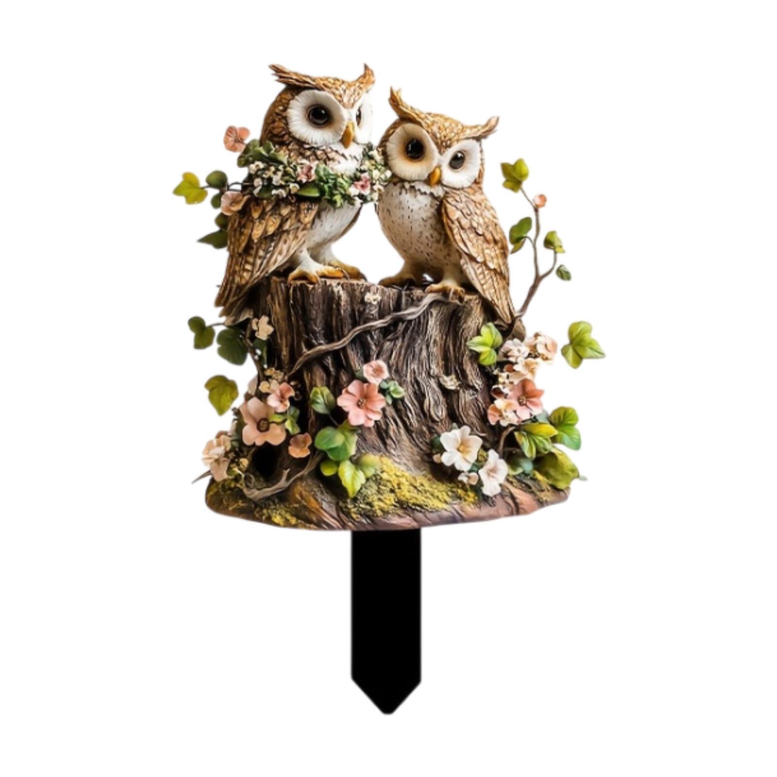 ATORSE Cute Owl Garden Stake 2D Art Waterproof Yard Sign for Sidewalk Home Backyard-image-30