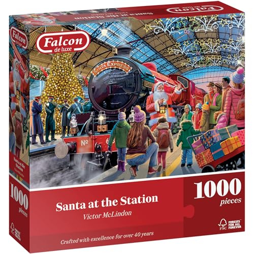 Falcon - Santa at The Station - 1000 Teile Puzzle, Puzzlespiel Erwachsene