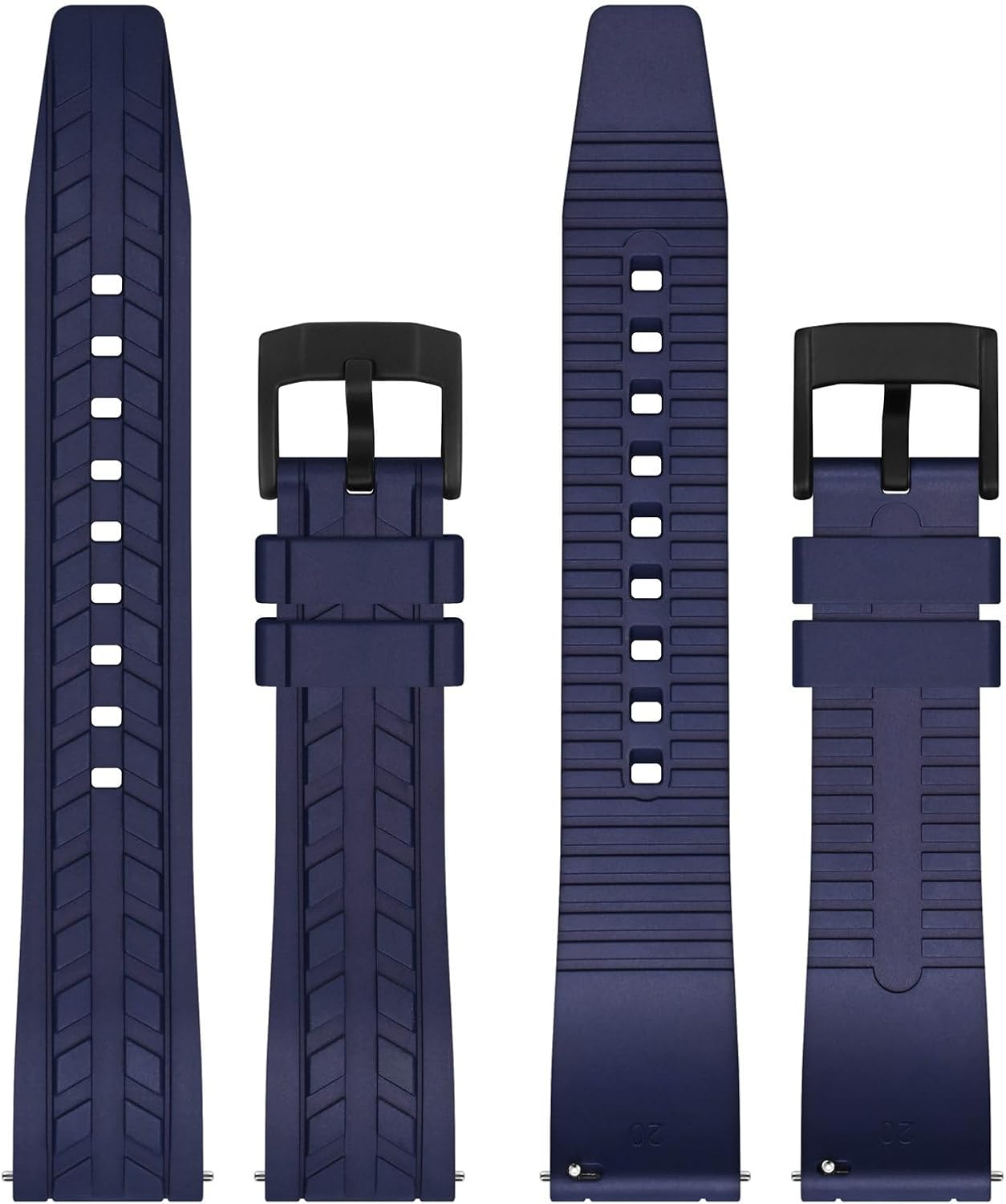 WOCCI Watch Bands, FKM Rubber (Not Silicone), Replacement Straps for Men and Women, Quick Release, Compatible Watch Lug Width 20mm 22mm image 3