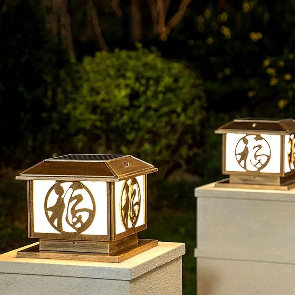 Lampy solarne na zewnątrz Lampy ogrodowe Lampy krajobrazowe Trawnik zewnętrzny Taras Weranda Dziedziniec Oświetlenie kanałów ulicznych(Bronze,25CM)
