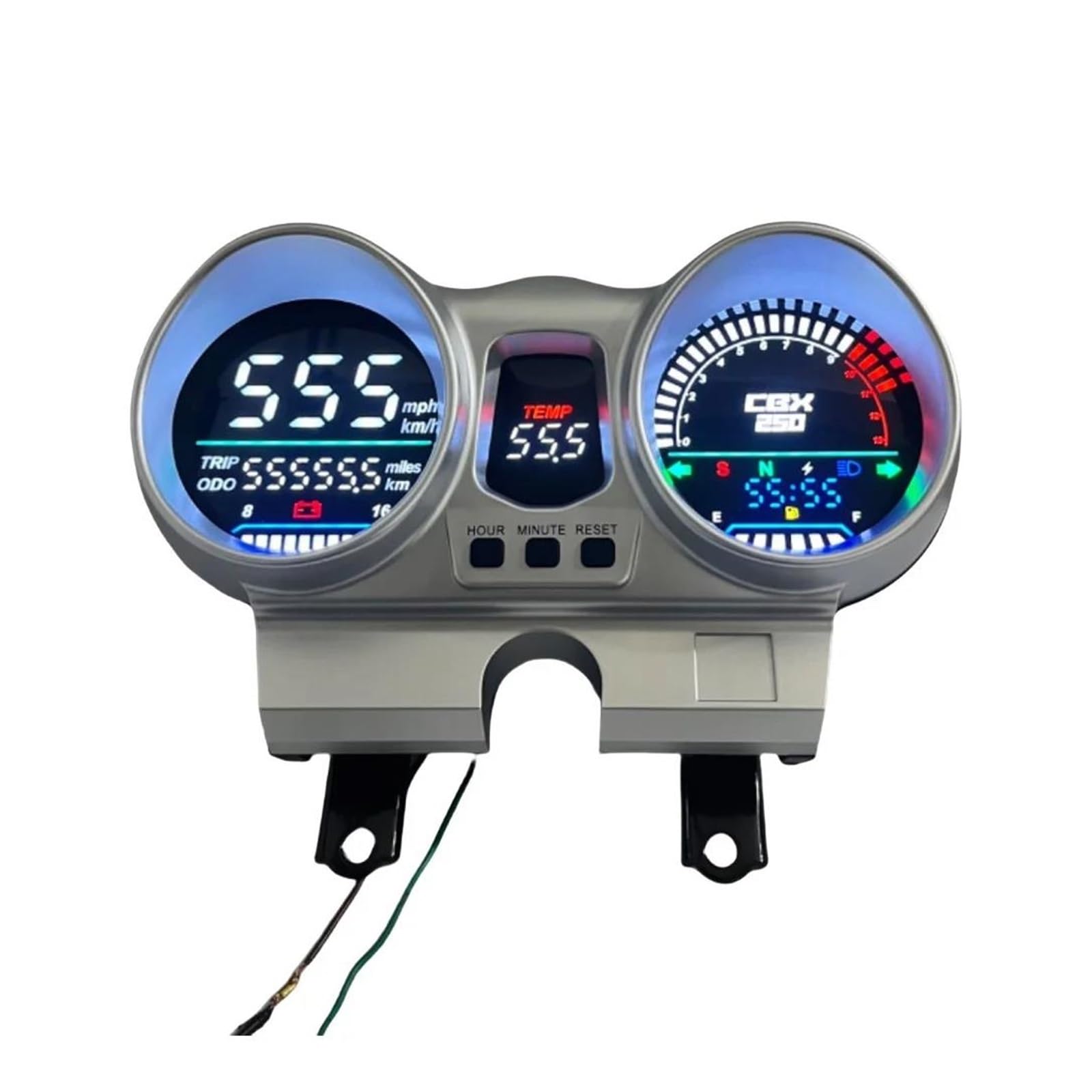 Compteur de vitesse pour moto, tachymètre universel LCD pour tableau bord, pour CBX250 CBF250 Twister 2001 – 2008