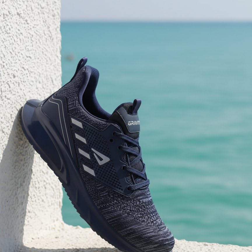 Image of Impakto Gravity Running Shoes for Men | Lightweight & Breathable Sports Shoes | Soft Cushioned Insole | Anti Skid EVA Sole | Laceup Shoes for Jogging, Walking, Gym & Casual Outings